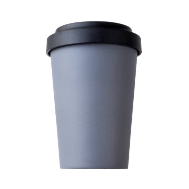 Yeniden kullanılabilir bambu fincan beyaz arka plan üzerinde izole