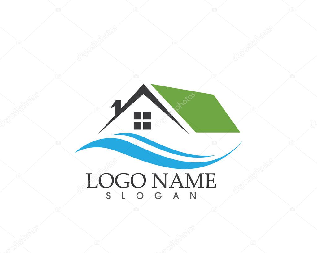 Real estate and building home logo vector