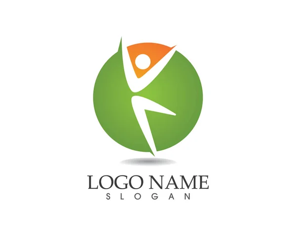 Atletik Yoga Insanların Logo Vektör — Stok Vektör