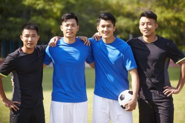 açık bir takım genç Asya futbol futbol oyuncuları portresi