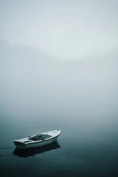 Lonely boat at Boka Bay, Montenegro