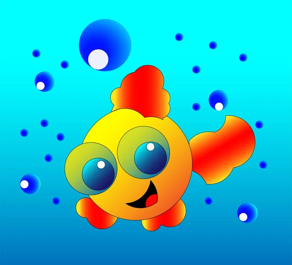 Kleiner Fisch Goldschnitt — Stockvektor