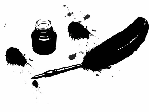 Pluma Tinta Blot — Vector de stock