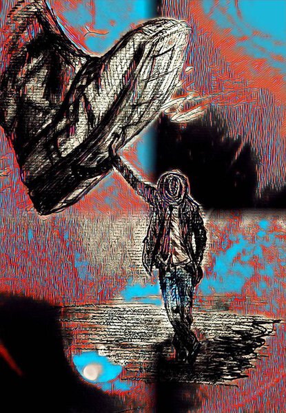 man under the heel, someone tramples another person