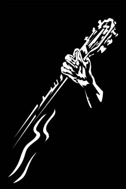 Siyah arkaplanda gitar