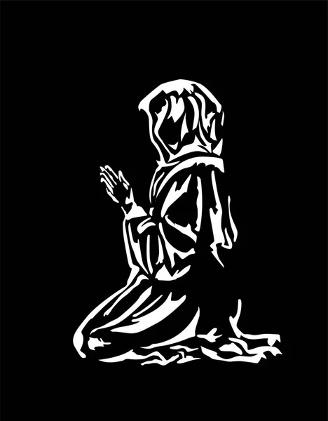 Mujer Rodillas Oración Súplica Dios — Archivo Imágenes Vectoriales