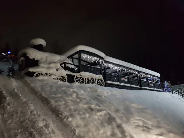 Locomotora Vapor Nieve — Foto de Stock