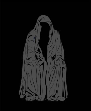 giysi rahip oturuyor, siluet