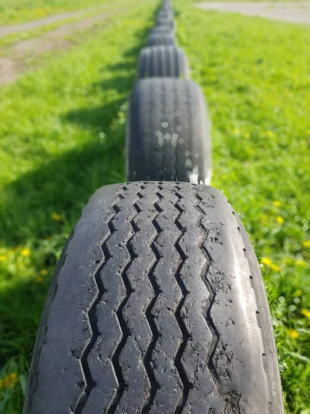 Old Tires Dug Ground — Stock Photo, Image