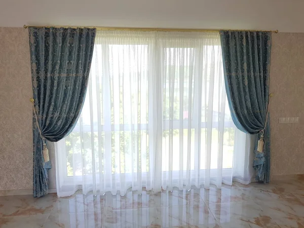 Tulle Curtains Interior — Stock Photo, Image