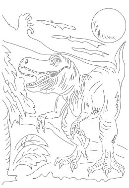 doğada yürüyen tyrannosaurus