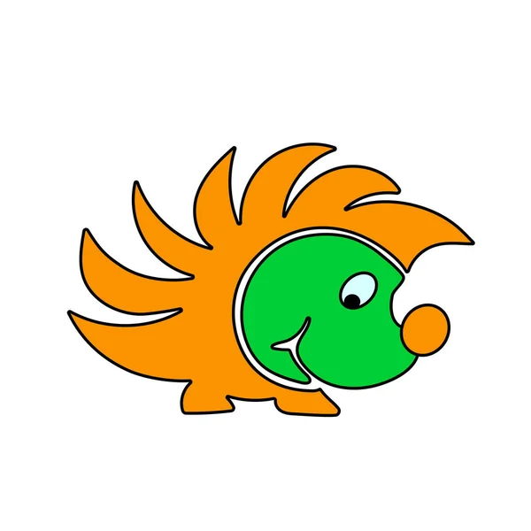 Grappige Cartoon Oranje Egel Vector — Stockvector