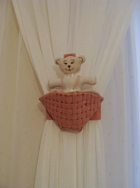 Soft Toy Bear Basket — Stock Photo, Image