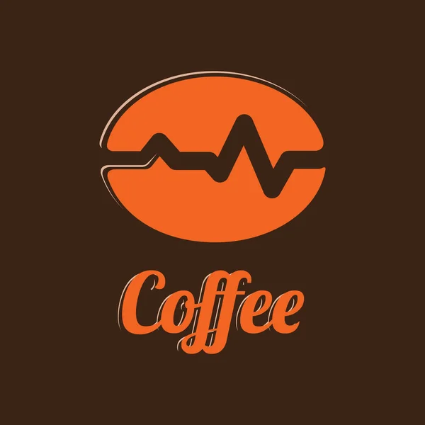 风格化的矢量咖啡豆与 咖啡题词 — 图库矢量图片