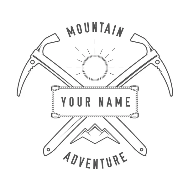 Mountain Adventure Alpine Club Vector Emblem Icono Imprimir Insignia Estilo — Archivo Imágenes Vectoriales