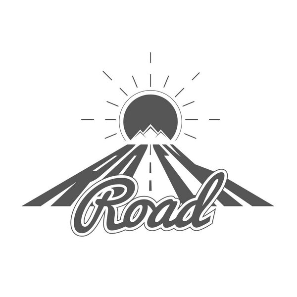 Rock Road - Клуб Vector Emblem - Икона - Печать - Шаблон значка в винтажном черно-белом стиле. Концепция для рубашки или этикетки, печати или Tee
.