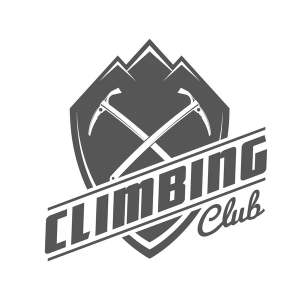 攀登俱乐部黑色和白色会徽 衬衫或标签 印章或三通的概念 — 图库矢量图片