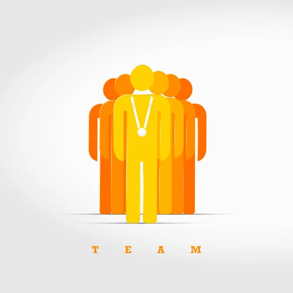 Business Team Vector Icon Лидер Впереди Медалью — стоковый вектор