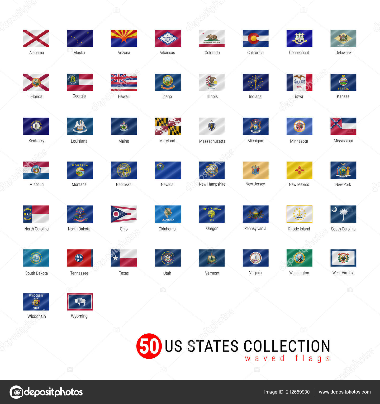 Vektorgrafiken 50 States Flags Vektorbilder 50 States Flags | Depositphotos