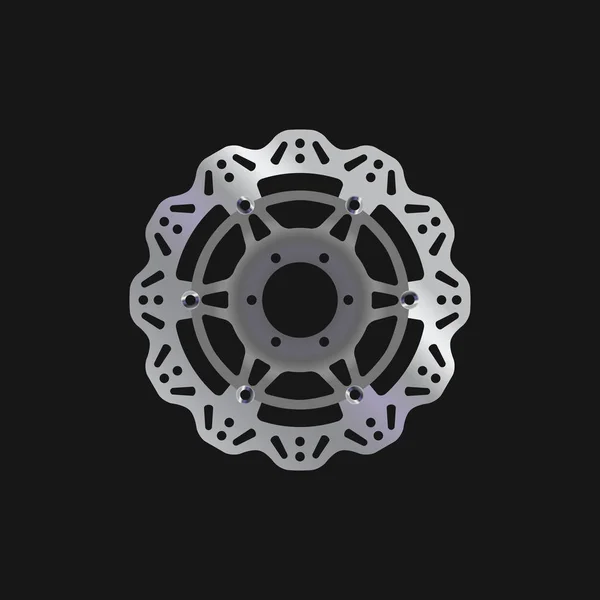 Mtb Bisiklet Bisiklet Disk Fren Rotor Gerçekçi Vektör Çizim Bisiklet — Stok Vektör