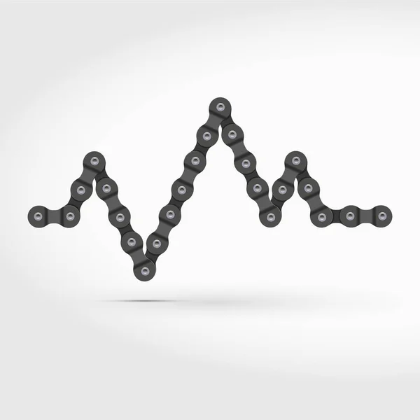Fahrrad Oder Fahrradkette Kardiogramm Detaillierte Vektorillustration — Stockvektor