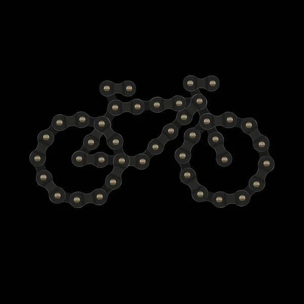 Black Vector Bike Bicycle Icon Made Bike Bicycle Chain Black — Stock Vector