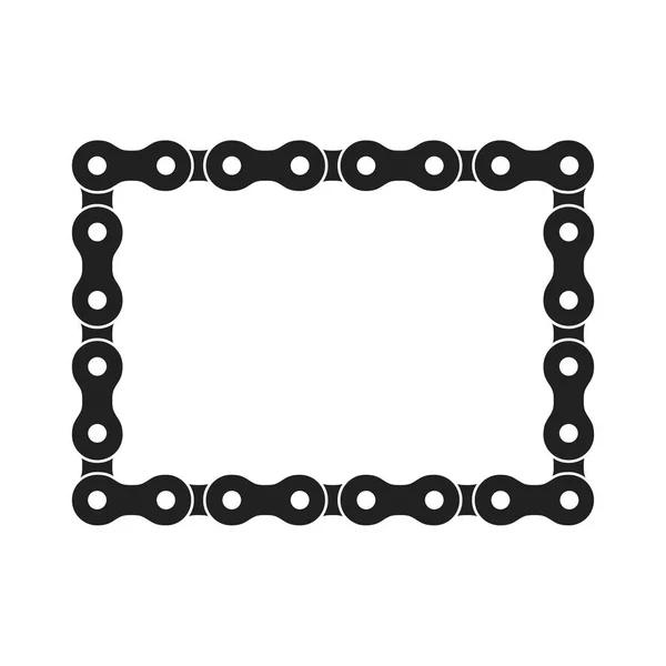 Rektangulær Vektorramme Laget Sykkelkjede Eller Sykkelkjede Monochrome Black Bike Chain – stockvektor