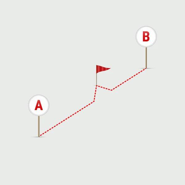 Gps Navigator Pin Check Point Point Route Von Punkt Punkt — Stockvektor