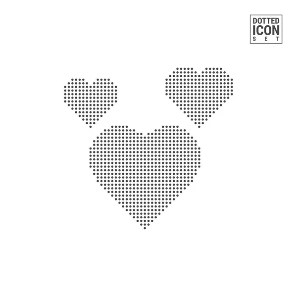Icona Hearts Dot Pattern Cuori Punteggiato Icona Isolato Sfondo Bianco — Vettoriale Stock