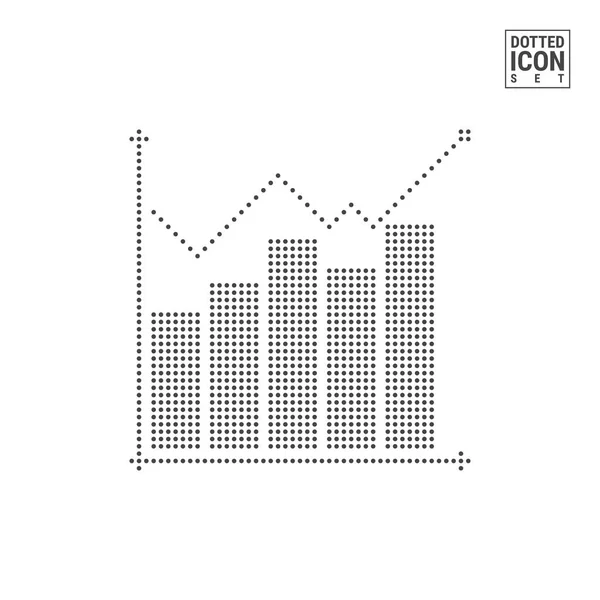 Wykres Wzrostu Lub Ikonę Wzór Wykresu Dot Wykres Kropkami Białym — Wektor stockowy