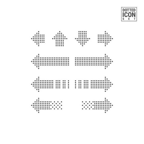 Setas Dot Padrão Ícone Direção Setas Pontilhado Ícone Isolado Fundo —  Vetores de Stock