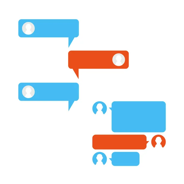 Interfaz Chat Teléfono Vectorial Mensajero Speech Bubbles Conjunto Elementos Diseño — Vector de stock