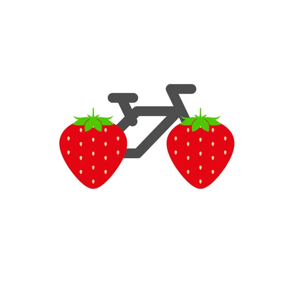 Vélo Est Mode Vie Sain Une Idée Créative Fraise Lieu — Image vectorielle