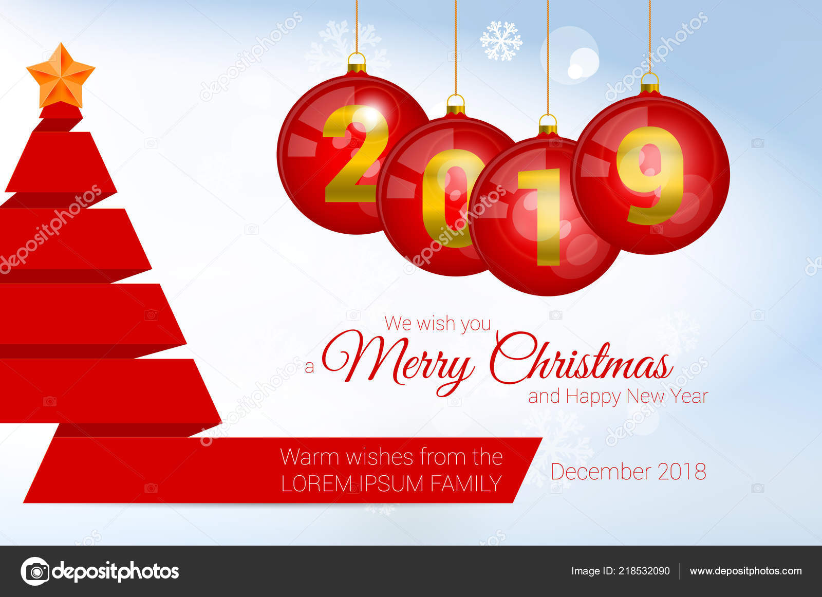 2019 vector christmas greeting card template merry christmas and