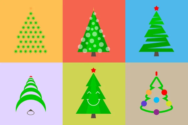 Векторные рождественские деревья разных форм. С Новым годом и Рождеством! — стоковый вектор