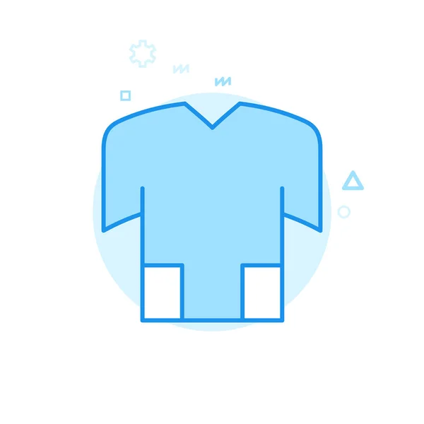 Cykel eller cykel Jersey T-Shirt platt vektor Icon, Symbol, piktogram, Sign. Blå monokrom Design. Redigerbara Stroke — Stock vektor