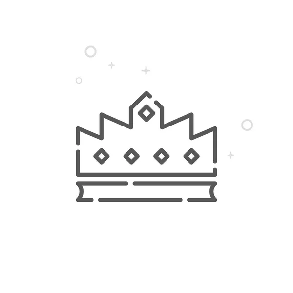 Royal Crown Vector Lijn Pictogram Luxe Symbool Van Het Succes — Stockvector