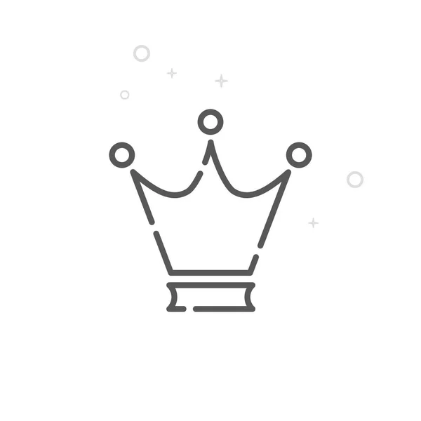 Royal Crown Vector Lijn Pictogram Luxe Symbool Van Het Succes — Stockvector