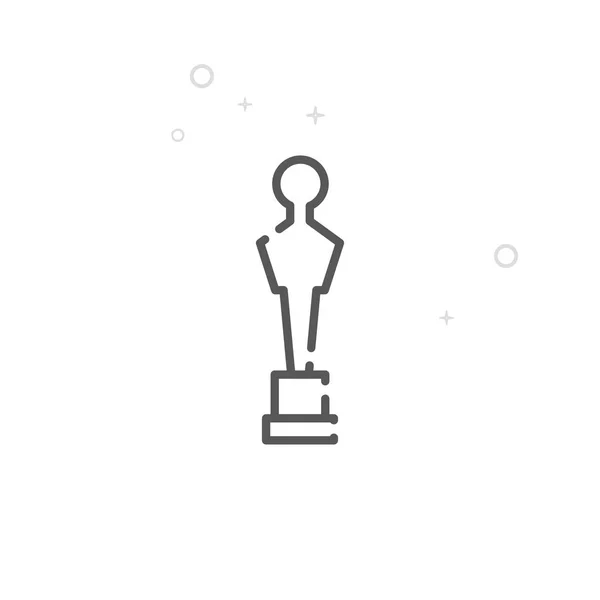 Récompense Statuette Vector Line Icon Symbole Prix Statue Pictogramme Signe — Image vectorielle