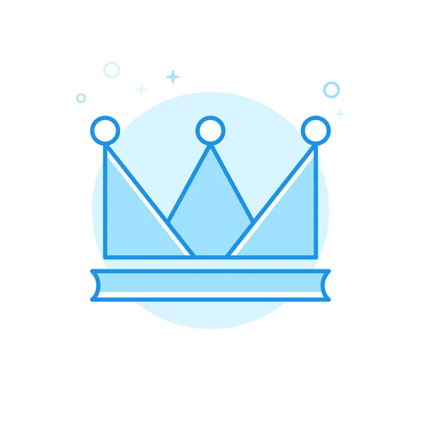 Royal Crown Platte Vector Icon Luxe Symbool Van Het Succes — Stockvector