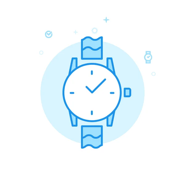 Orologio Polso Flat Vector Icon Orologio Meccanico Analogico Simbolo Pittogramma — Vettoriale Stock