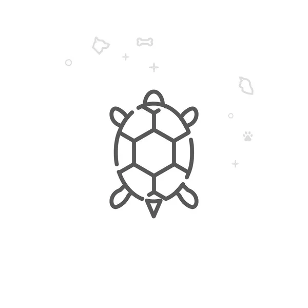 Vista superior de la tortuga mascota Icono de línea vectorial, símbolo, pictograma, signo. Fondo geométrico abstracto de la luz. Carrera Editable — Archivo Imágenes Vectoriales