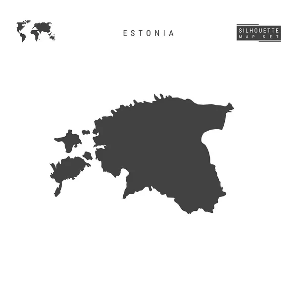 Estonia Mapa vectorial aislado sobre fondo blanco. Mapa de la silueta negra de Estonia — Vector de stock