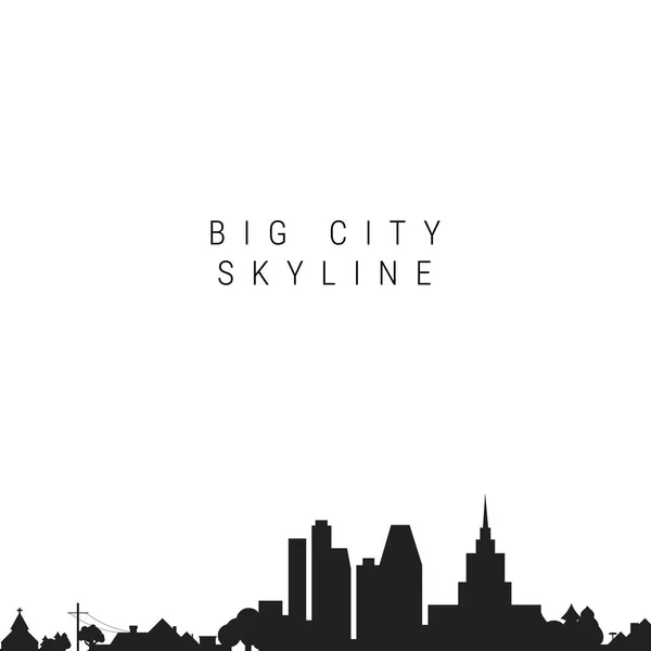 Big City Skyline Silhouette. Ilustração vetorial — Vetor de Stock