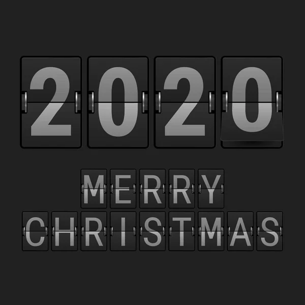 Аеропорт Відображення шрифту. 2020 Великі числа. З Різдвом 2020 року. Векторна ілюстрація — стоковий вектор