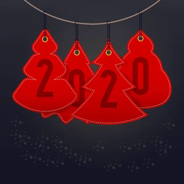 Висячі різдвяні ялинки. З Різдвом та Новим 2020 роком. Векторна ілюстрація — стоковий вектор