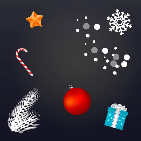 Рождественские и новогодние элементы дизайна. С Рождеством и Новым годом. Векторная миграция — стоковый вектор