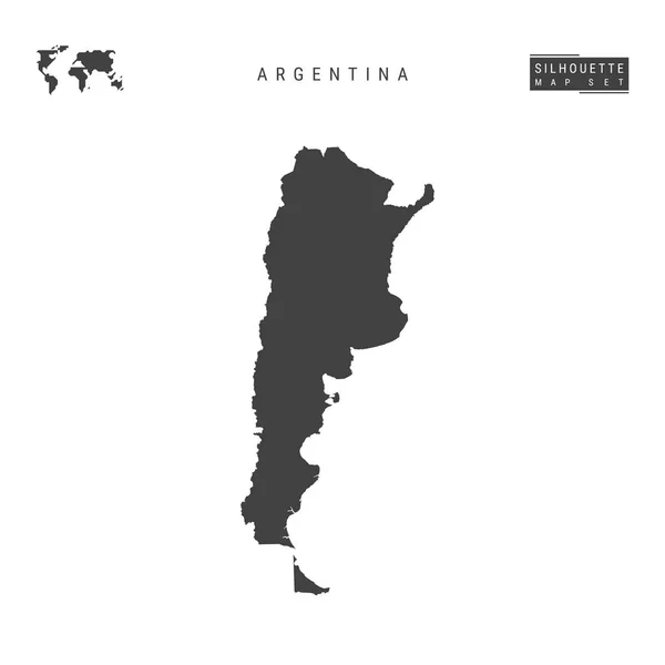 アルゼンチンベクトルマップは、白い背景に分離されています。アルゼンチンの詳細な黒いシルエットマップ — ストックベクタ