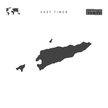 East Timor Vector Map Isolated on White Background. High-Detailed Black Silhouette Map of East Timor clipart