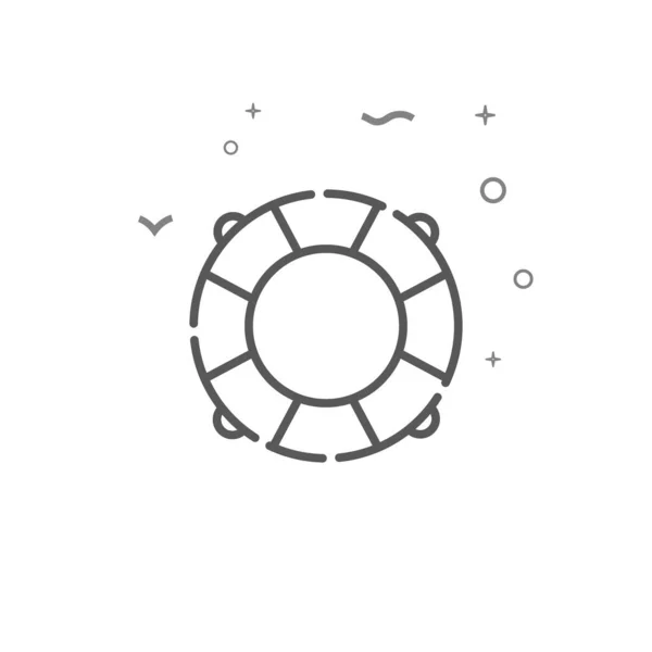 Jednoduchá ikona vektorové čáry záchranné bóje. Symbol, piktogram, podpis. Světlé pozadí. Upravitelný tah — Stockový vektor